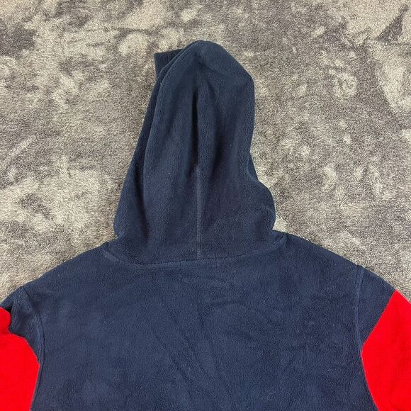 Polo Ralph Lauren Fleece Hoodie USA Flag Spellout Youth L Striped Navy Blue - Picture 9 of 10